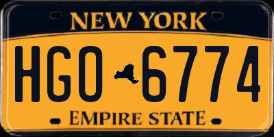 NY license plate HGO6774