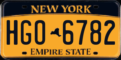 NY license plate HGO6782