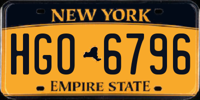 NY license plate HGO6796