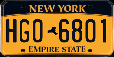 NY license plate HGO6801