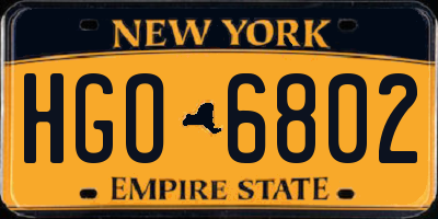 NY license plate HGO6802