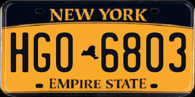 NY license plate HGO6803