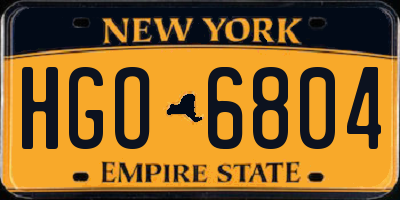 NY license plate HGO6804