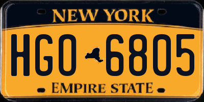 NY license plate HGO6805