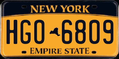 NY license plate HGO6809