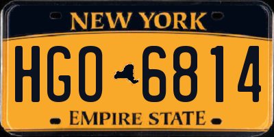 NY license plate HGO6814