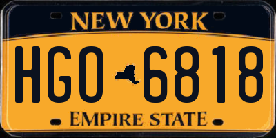 NY license plate HGO6818