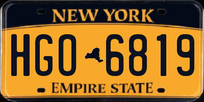 NY license plate HGO6819