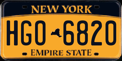 NY license plate HGO6820