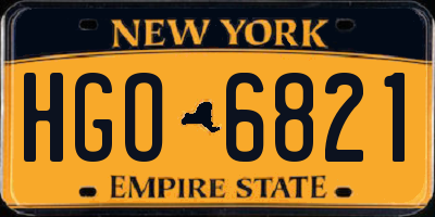 NY license plate HGO6821