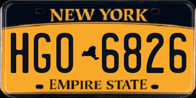 NY license plate HGO6826