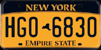 NY license plate HGO6830