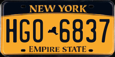 NY license plate HGO6837