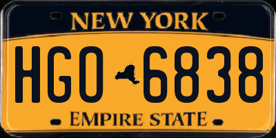 NY license plate HGO6838