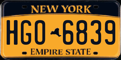 NY license plate HGO6839