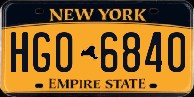 NY license plate HGO6840