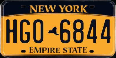 NY license plate HGO6844