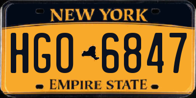 NY license plate HGO6847