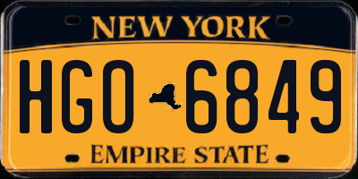 NY license plate HGO6849