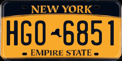 NY license plate HGO6851