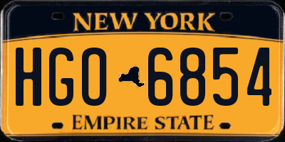 NY license plate HGO6854