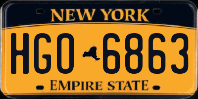 NY license plate HGO6863