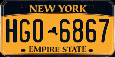 NY license plate HGO6867