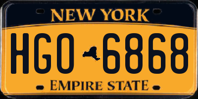 NY license plate HGO6868