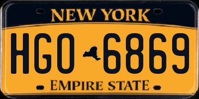 NY license plate HGO6869