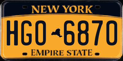 NY license plate HGO6870