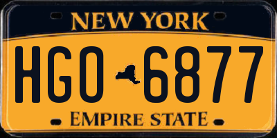 NY license plate HGO6877