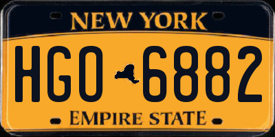 NY license plate HGO6882