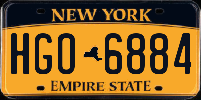 NY license plate HGO6884