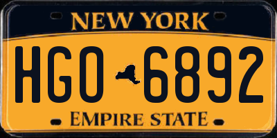 NY license plate HGO6892