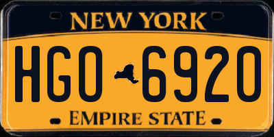 NY license plate HGO6920