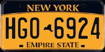 NY license plate HGO6924