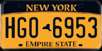 NY license plate HGO6953