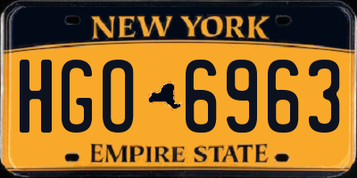 NY license plate HGO6963