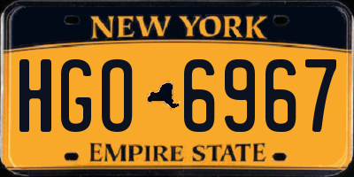 NY license plate HGO6967