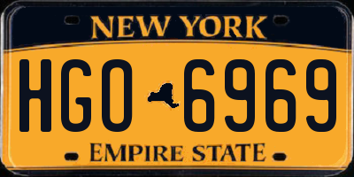 NY license plate HGO6969