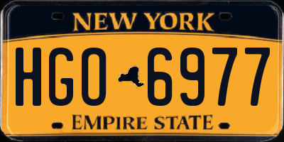 NY license plate HGO6977