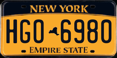 NY license plate HGO6980