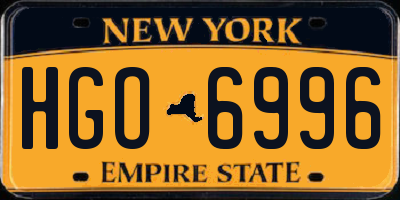 NY license plate HGO6996