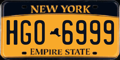 NY license plate HGO6999