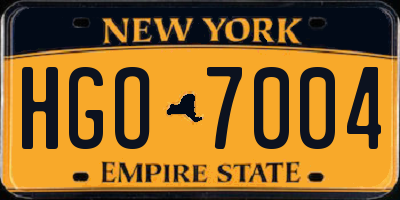 NY license plate HGO7004