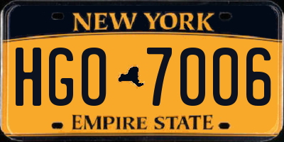 NY license plate HGO7006
