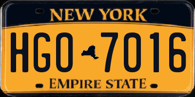 NY license plate HGO7016