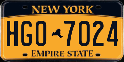 NY license plate HGO7024