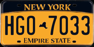 NY license plate HGO7033