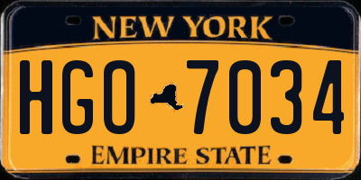 NY license plate HGO7034